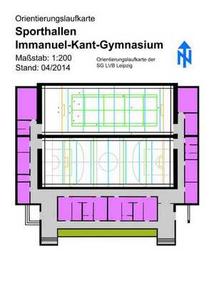 Orientierungslaufkarte Immanuel-Kant-Gymnasium Sporthalle Leipzig